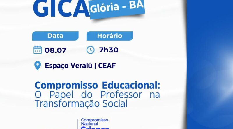 Prefeitura de Glória-Ba promoverá Jornada Pedagógica do 2° Semestre